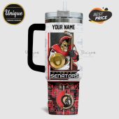 Ottawa Senators hockey team tumbler with spartan logo. Custom name option.!