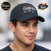 Navy hat with 'American Football Conference Champions' text, Patriots logo, and Super Bowl emblems.!