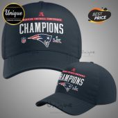 Dark blue hat featuring 'American Football Conference Champions' with the Patriots logo and the Super Bowl LII logo!