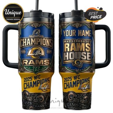 Personalized LA Rams House Champions 2025-2026 Premium Tumbler