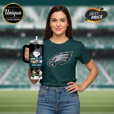 Philadelphia Eagles Snoopy Bud Light Personalized 40oz Tumbler