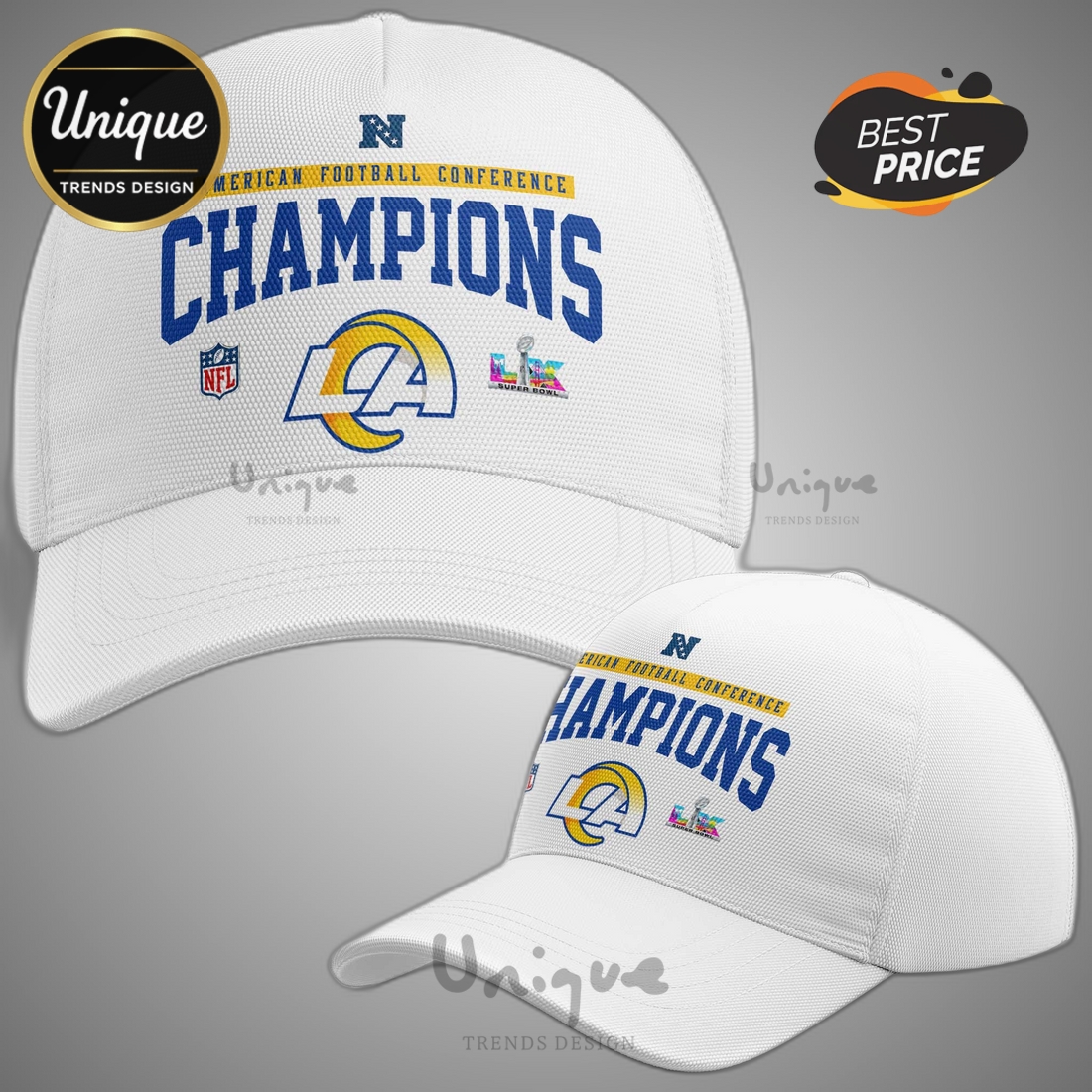 Rams Super Bowl LX Champions American Football Conference Cap Rams Super Bowl LX Champions American Football Conference Cap