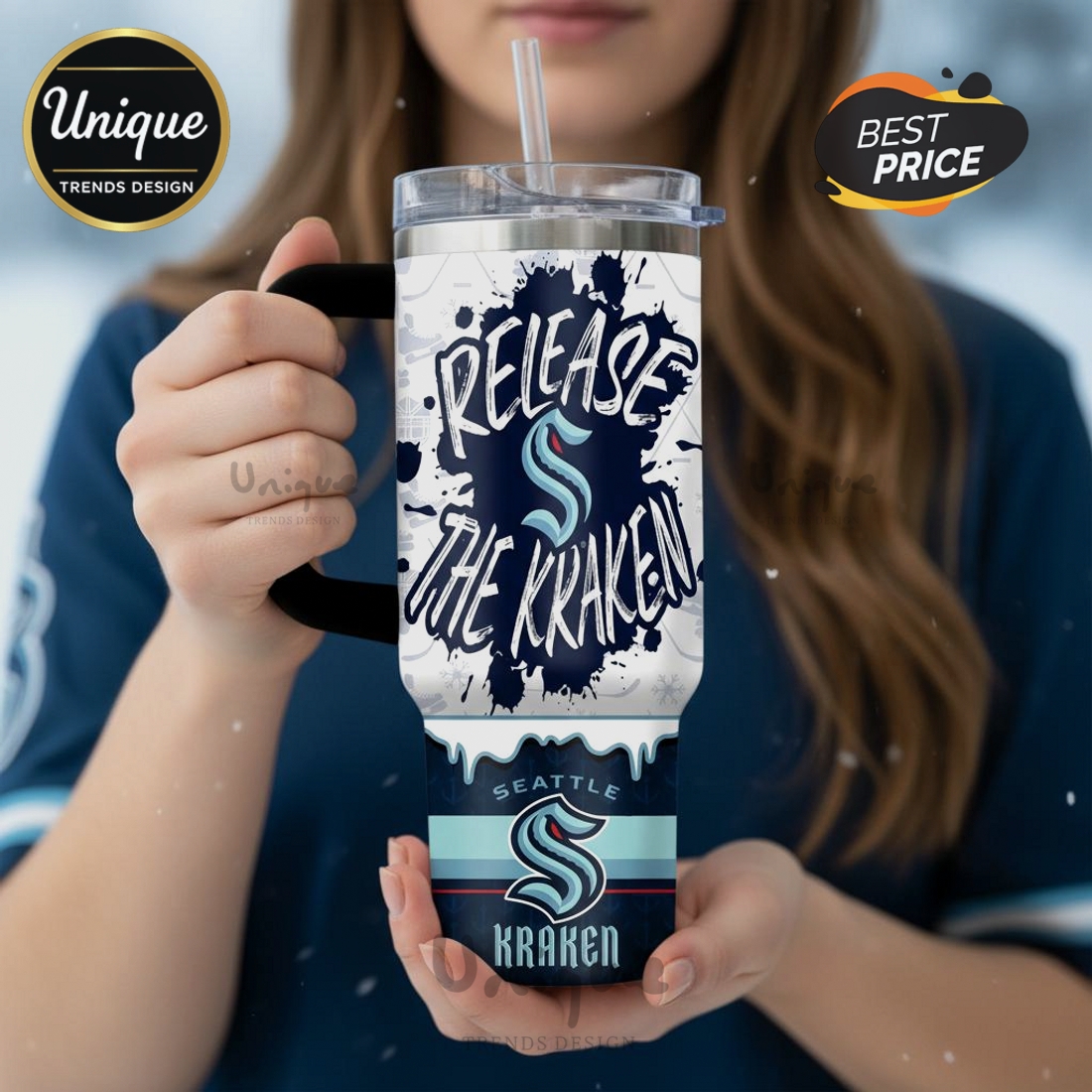 Release The Kraken Seattle NHL Hockey 40oz Tumbler Release The Kraken Seattle NHL Hockey 40oz Tumbler