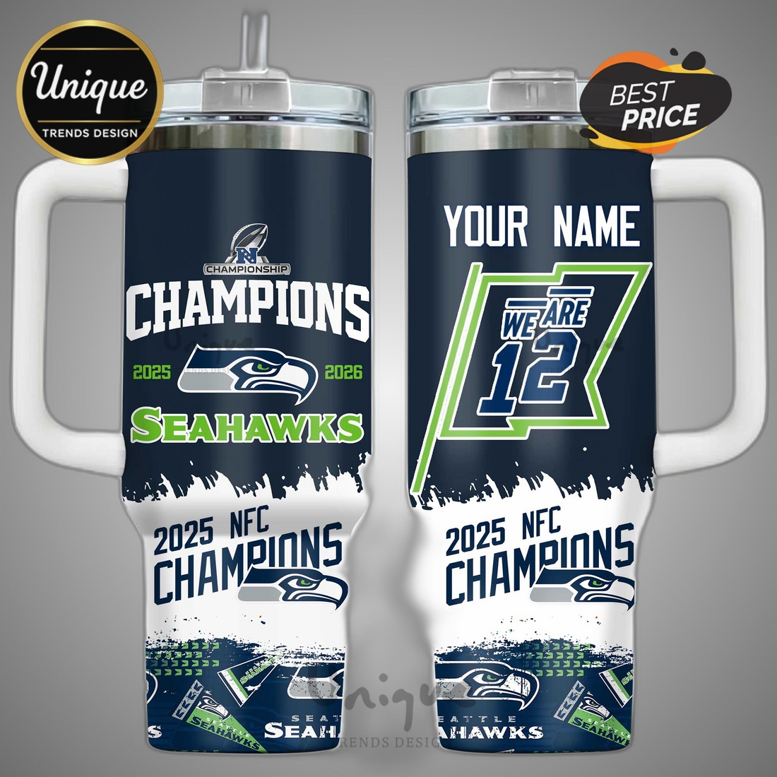 Seattle Seahawks 2025-2026 Champions Personalized Tumbler Seattle Seahawks 2025-2026 Champions Personalized Tumbler