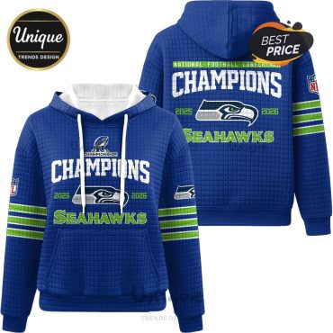 Seattle Seahawks Champions 2025-2026 NFC Waffle Hoodie