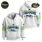 White waffle hoodie with Seahawks Champions graphic print. NFL logo included.!