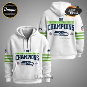 White hoodie with Seattle Seahawks 'National Football Conference Champions' design.!