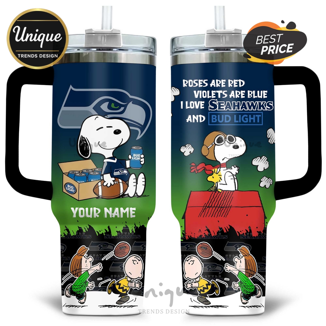 Seattle Seahawks Snoopy Bud Light Personalized Tumbler Seattle Seahawks Snoopy Bud Light Personalized Tumbler