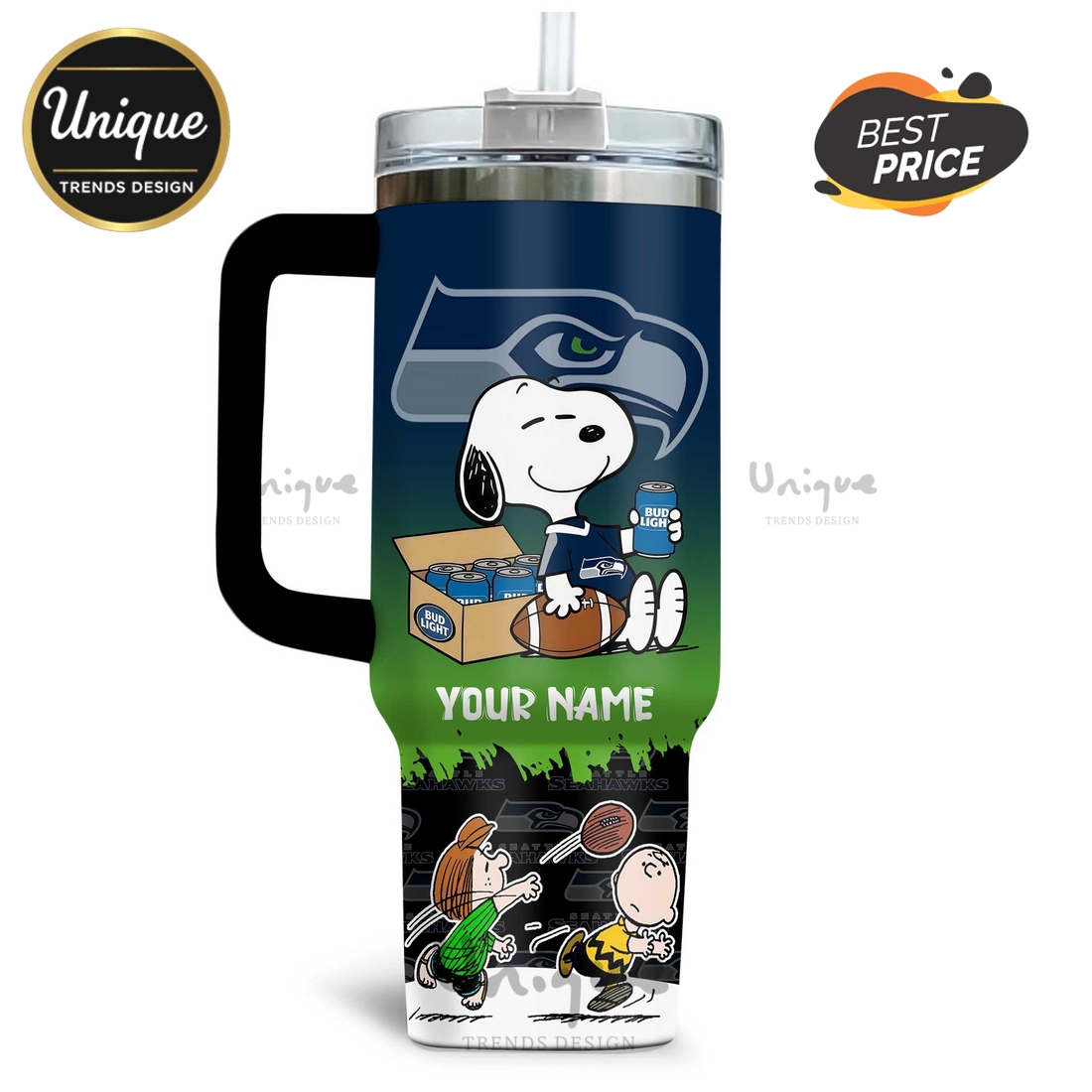 Seattle Seahawks Snoopy Bud Light Personalized Tumbler Seattle Seahawks Snoopy Bud Light Personalized Tumbler