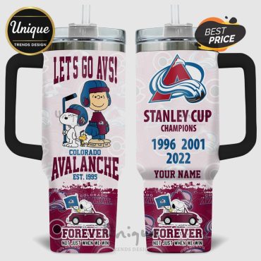 Snoopy Colorado Avalanche Stanley Cup Champions Tumbler 40oz