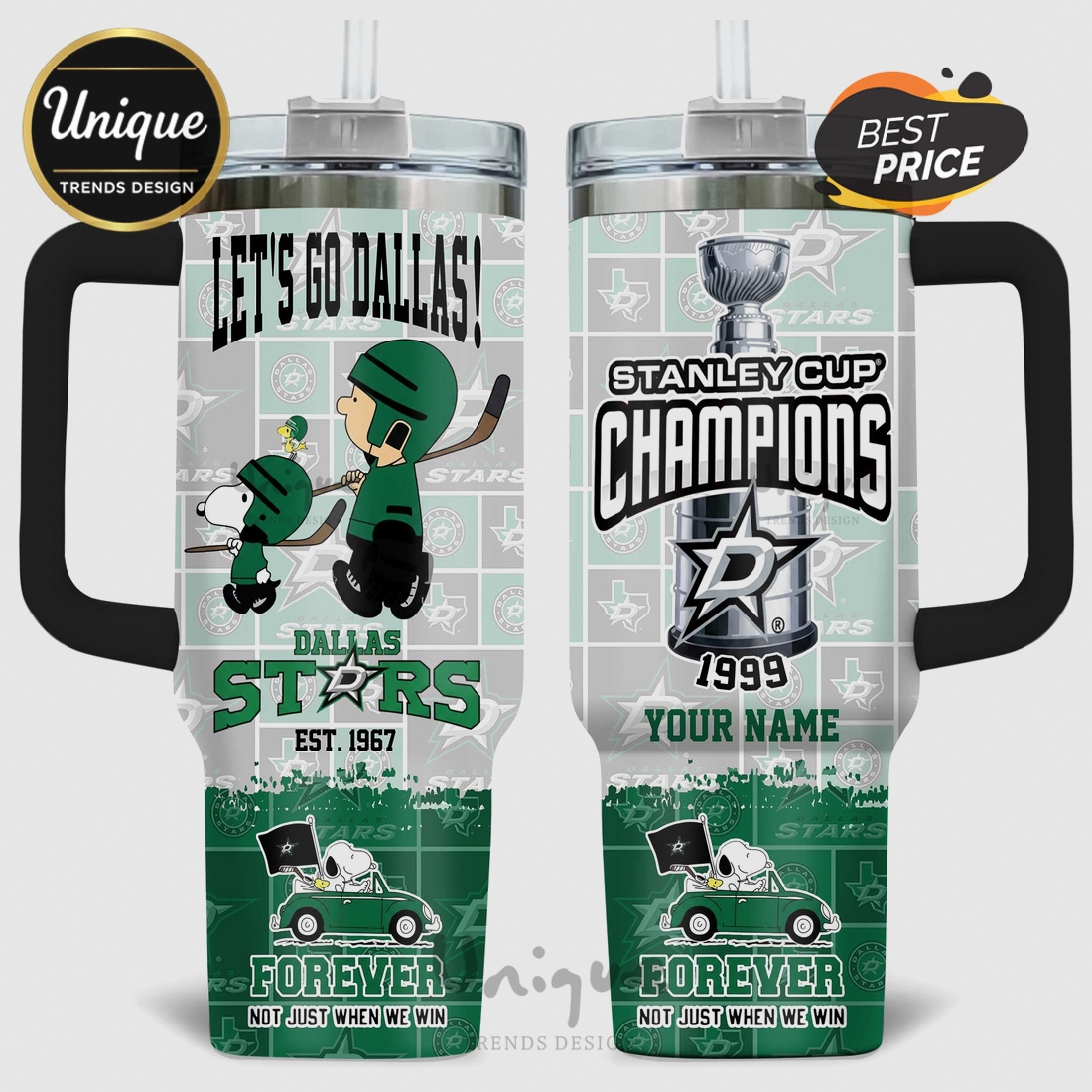 Snoopy Dallas Stars 1999 Stanley Cup Champions 40oz Tumbler Snoopy Dallas Stars 1999 Stanley Cup Champions 40oz Tumbler