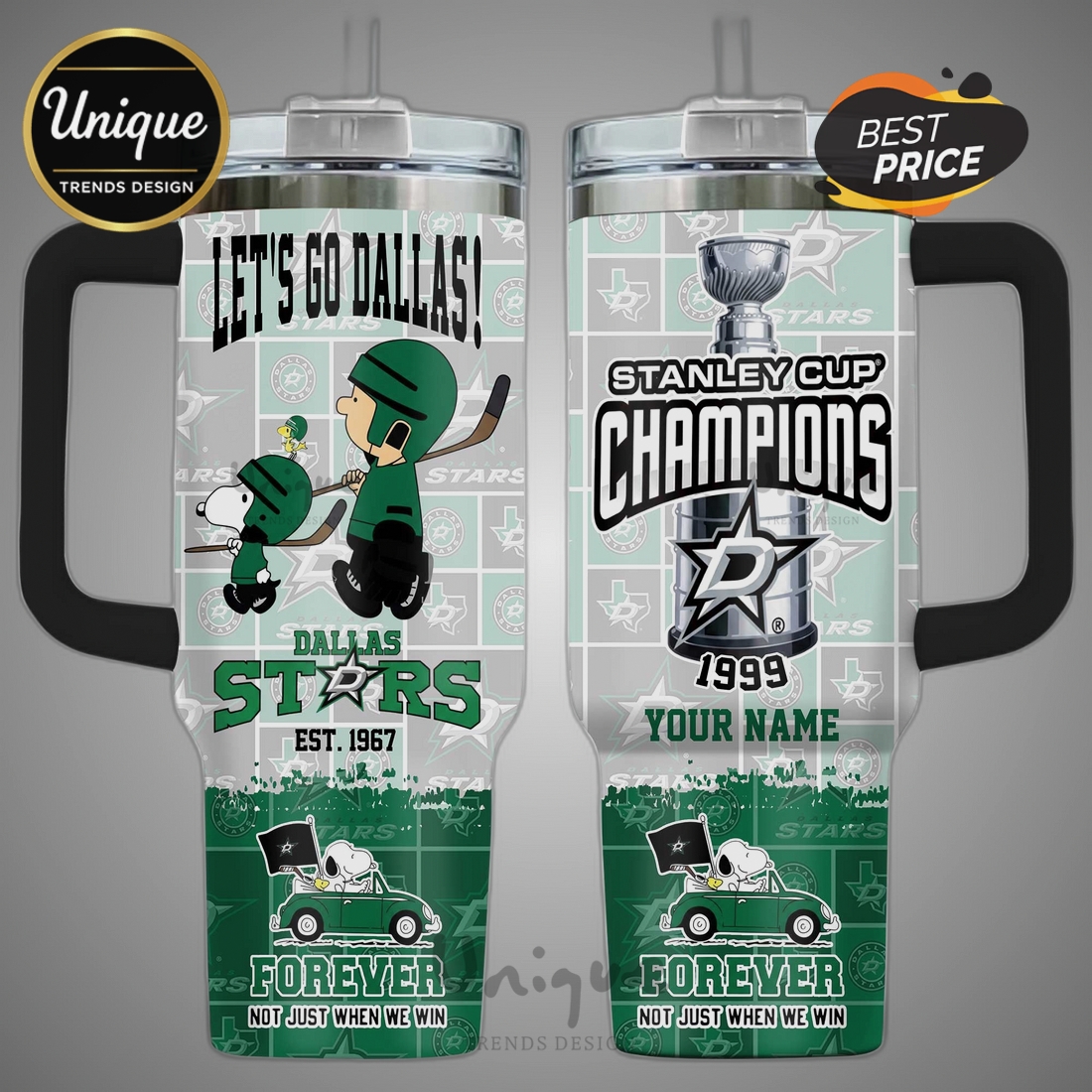 Snoopy Dallas Stars 1999 Stanley Cup Champions 40oz Tumbler Snoopy Dallas Stars 1999 Stanley Cup Champions 40oz Tumbler