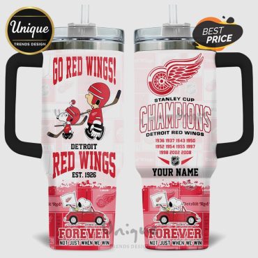 Snoopy Detroit Red Wings Stanley Cup Champions 40oz Tumbler