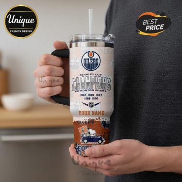 Snoopy Edmonton Oilers Stanley Cup Champions 40oz Tumbler