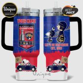 Florida Panthers 2x Stanley Cup Champions Snoopy personalized tumbler.!