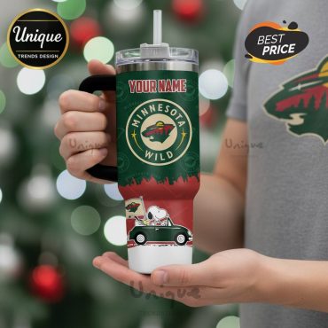 Snoopy Minnesota Wild NHL Personalized 40oz Stanley Style Tumbler