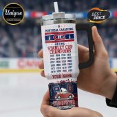 Montreal Canadiens 24-time Stanley Cup Champions tumbler with winning years and customizable name.!