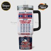 Montreal Canadiens 24-time Stanley Cup Champions tumbler with Snoopy and Woodstock design. Customizable name option.!