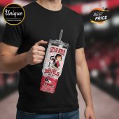 Tumbler with Snoopy characters and 'Let's Go Devils! New Jersey Devils Est. 1974 Forever' design.!