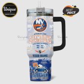 NY Islanders Stanley Cup Champions tumbler with Snoopy design and customization option.!
