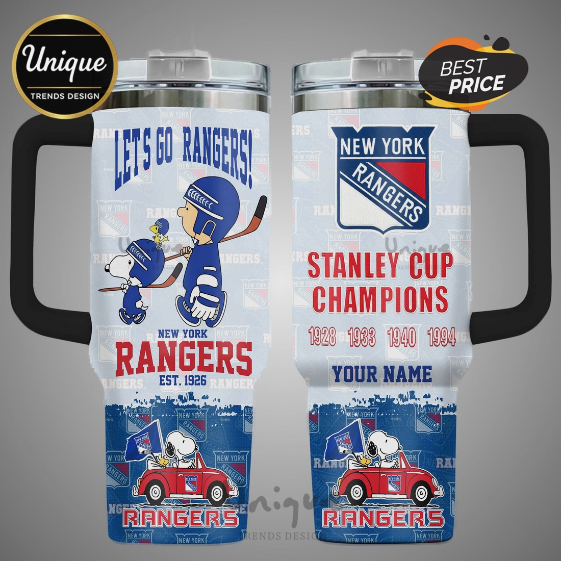 Snoopy New York Rangers Stanley Cup Champions 40oz Tumbler Snoopy New York Rangers Stanley Cup Champions 40oz Tumbler