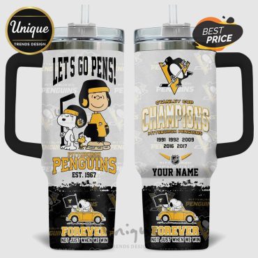 Snoopy Pittsburgh Penguins Stanley Cup Champions 40oz Tumbler