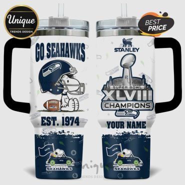Snoopy Seattle Seahawks Super Bowl XLVIII Champions Tumbler