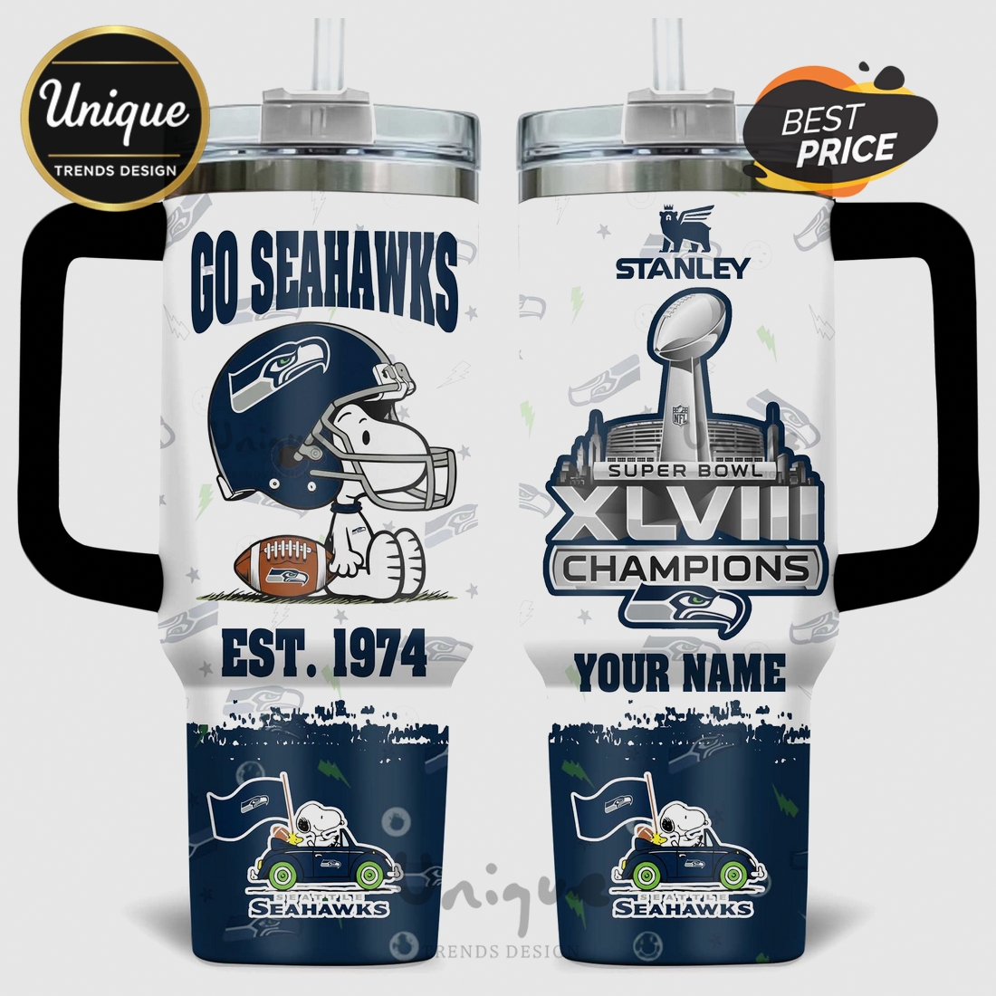 Snoopy Seattle Seahawks Super Bowl XLVIII Champions Tumbler Snoopy Seattle Seahawks Super Bowl XLVIII Champions Tumbler