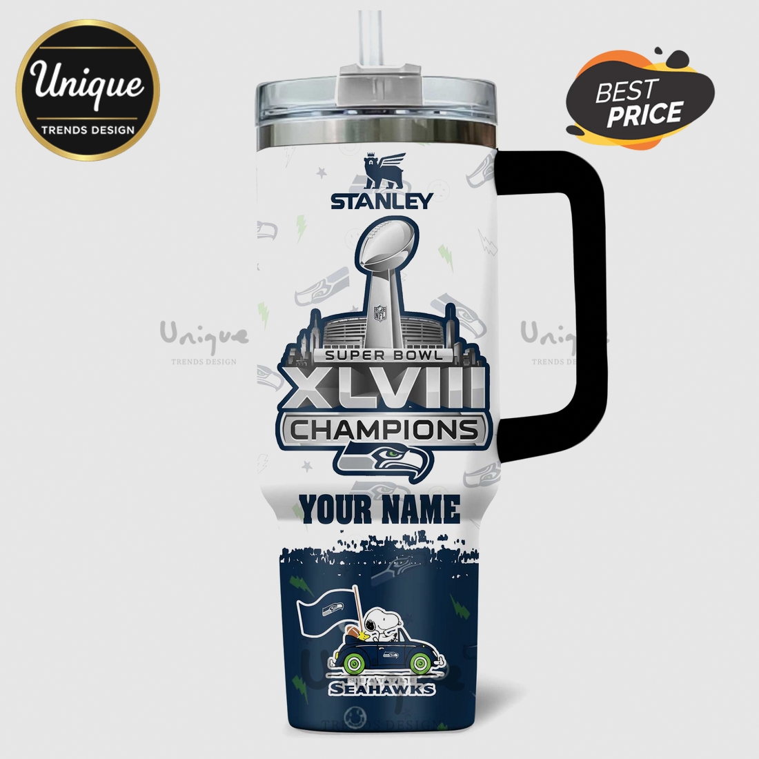 Snoopy Seattle Seahawks Super Bowl XLVIII Champions Tumbler Snoopy Seattle Seahawks Super Bowl XLVIII Champions Tumbler