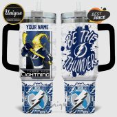 Custom Tampa Bay Lightning tumbler featuring team graphics and personalized name option!