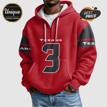 Tank Dell Houston Texans  3 Waffle Quarter-Zip Hoodie