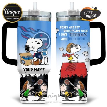Tennessee Titans Snoopy & Woodstock Personalized 40oz Tumbler