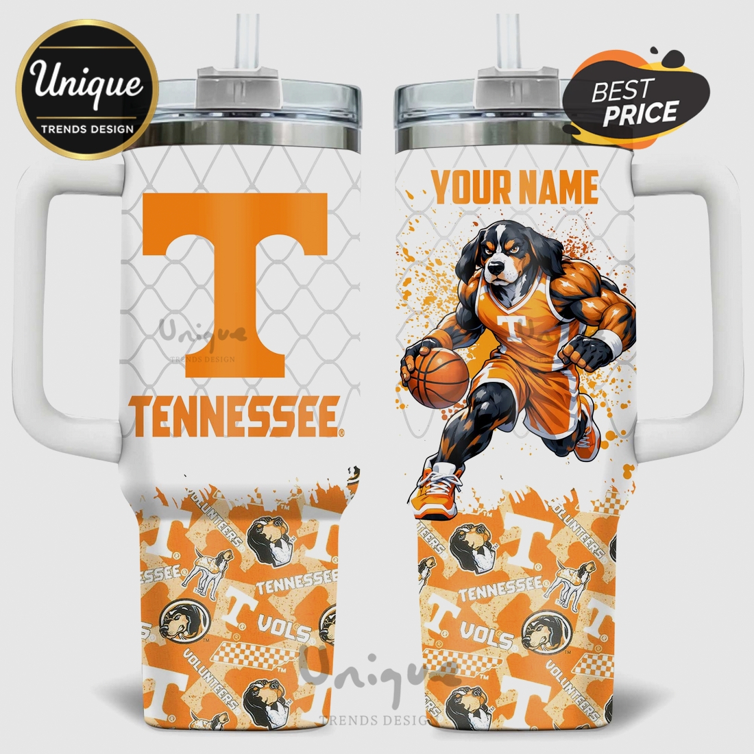 Tennessee Volunteers Basketball Personalized 40oz Stanley Tumbler Tennessee Volunteers Basketball Personalized 40oz Stanley Tumbler