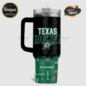 Texas Hockey travel mug featuring the Dallas Stars logo and team colors!