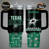 Two Dallas Stars hockey themed tumblers, one says Texas Hockey, one is customizable with a name.!