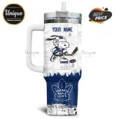 Personalized Toronto Maple Leafs Snoopy tumbler with comic strip background.!