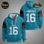 Jaguars hoodie with Lawrence 16 name and number, front and back views.!