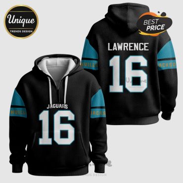 Trevor Lawrence Jacksonville Jaguars  16 NFL Waffle Quarter Zip Hoodie