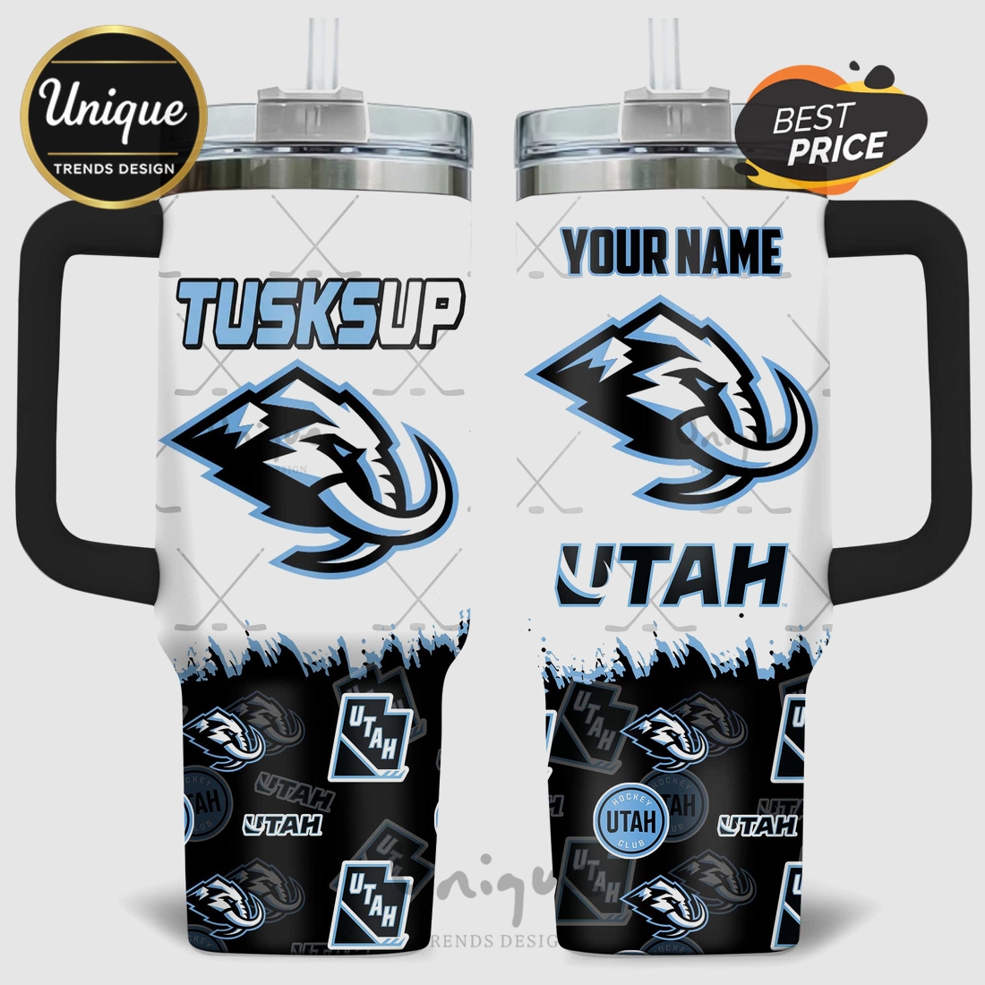 Tusksup Utah Mammoth Hockey Personalized 40oz Tumbler Tusksup Utah Mammoth Hockey Personalized 40oz Tumbler