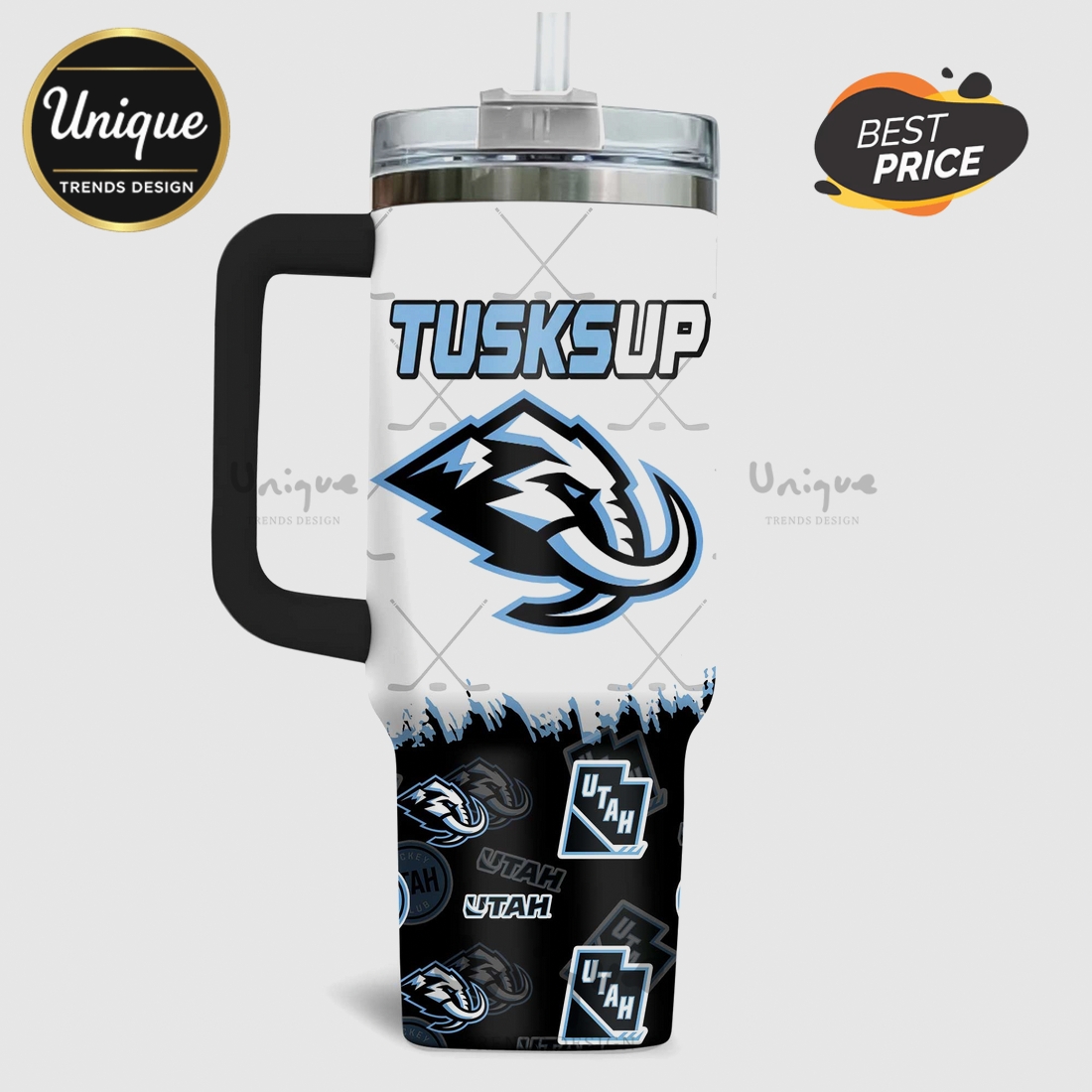 Tusksup Utah Mammoth Hockey Personalized 40oz Tumbler Tusksup Utah Mammoth Hockey Personalized 40oz Tumbler