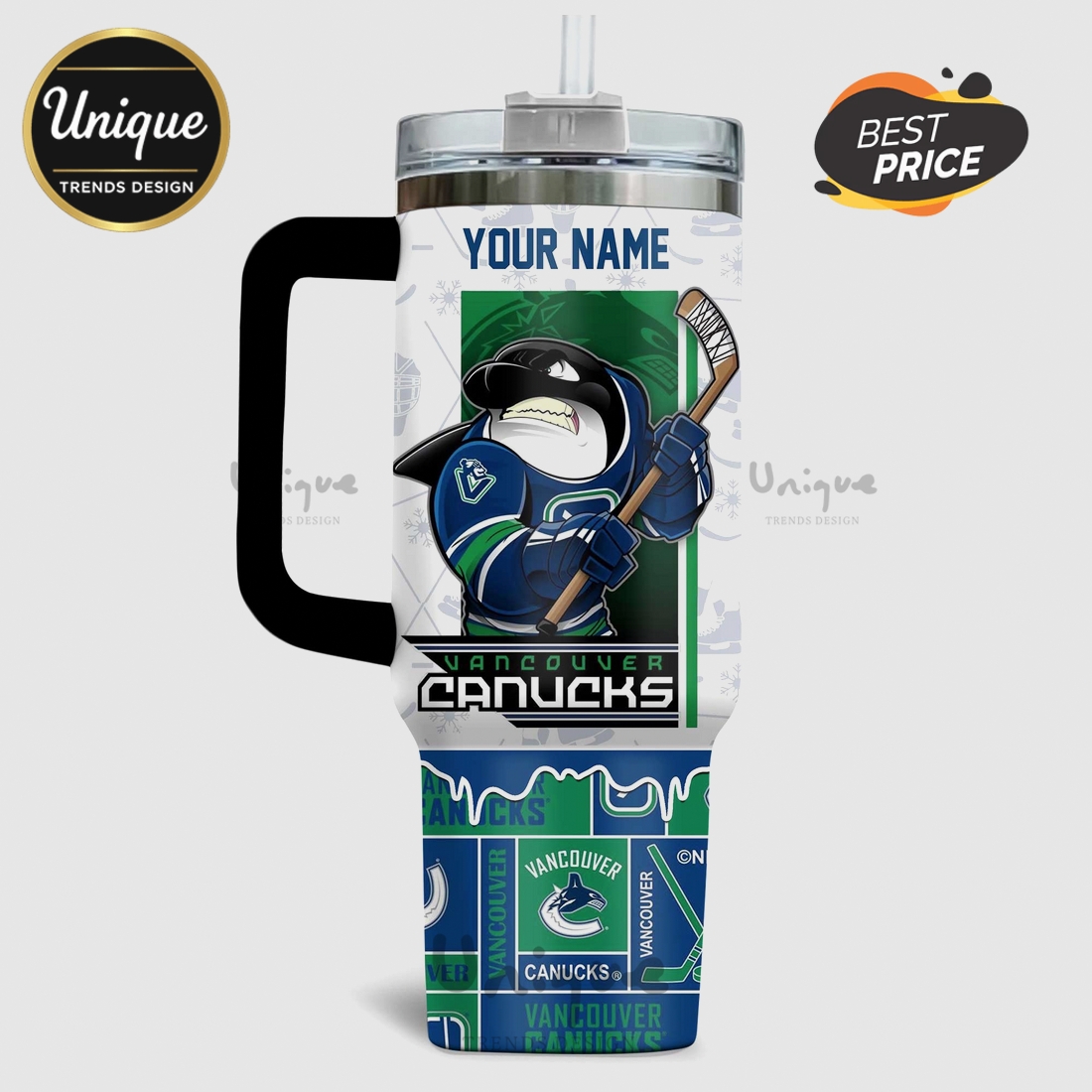 Vancouver Canucks Believe In Blue 40oz Stanley Style Tumbler Vancouver Canucks Believe In Blue 40oz Stanley Style Tumbler