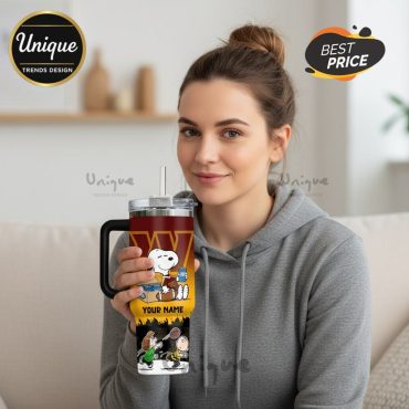 Washington Commanders Snoopy & Charlie Brown Personalized 40oz Tumbler