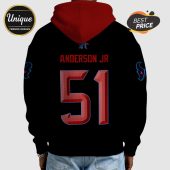 Black hoodie with Houston Texans colors, Anderson Jr. name, and number 51 on the back.!