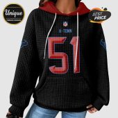 Black quilted hoodie with NFL logo, 