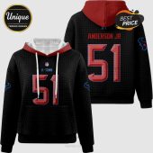Houston Texans Anderson Jr 51 Hoodie, black with red accents.!