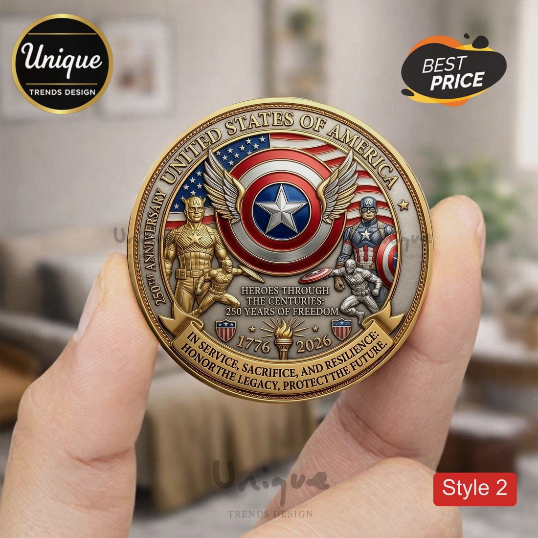 250th Anniversary Captain America Commemorative Premium Limited Edition Coin 250th Anniversary Captain America Commemorative Premium Limited Edition Coin