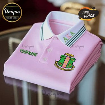 AKA Alpha Kappa Alpha Sorority Greek Letter Embroidered Premium Polo Shirt