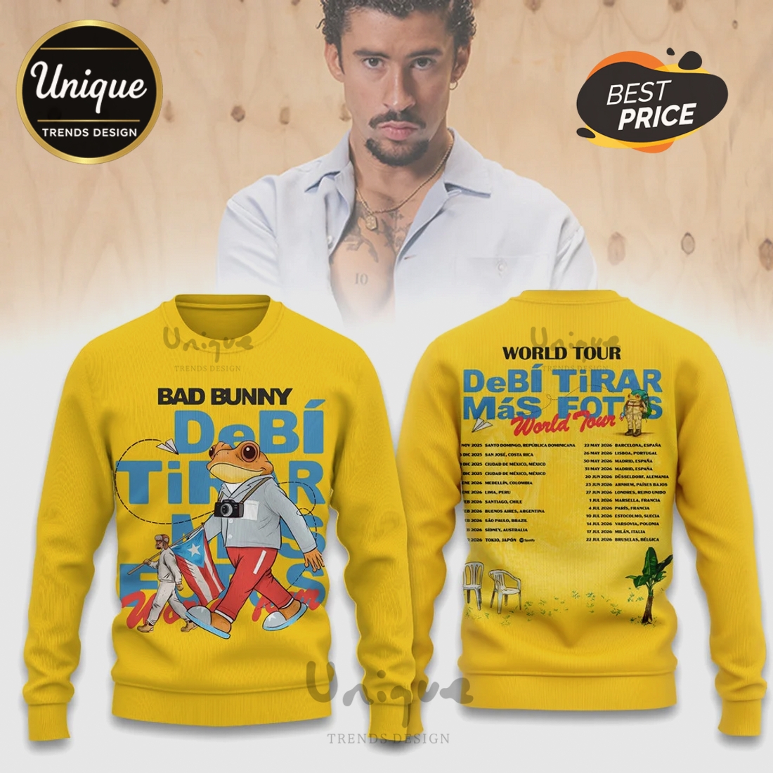 Bad Bunny World’s Hottest Tour 2026 Frog Graphic Hoodie Bad Bunny World’s Hottest Tour 2026 Frog Graphic Hoodie