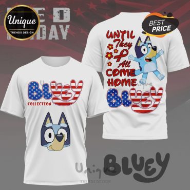 Bluey Red Friday American Flag 3D Graphic Print T-Shirt