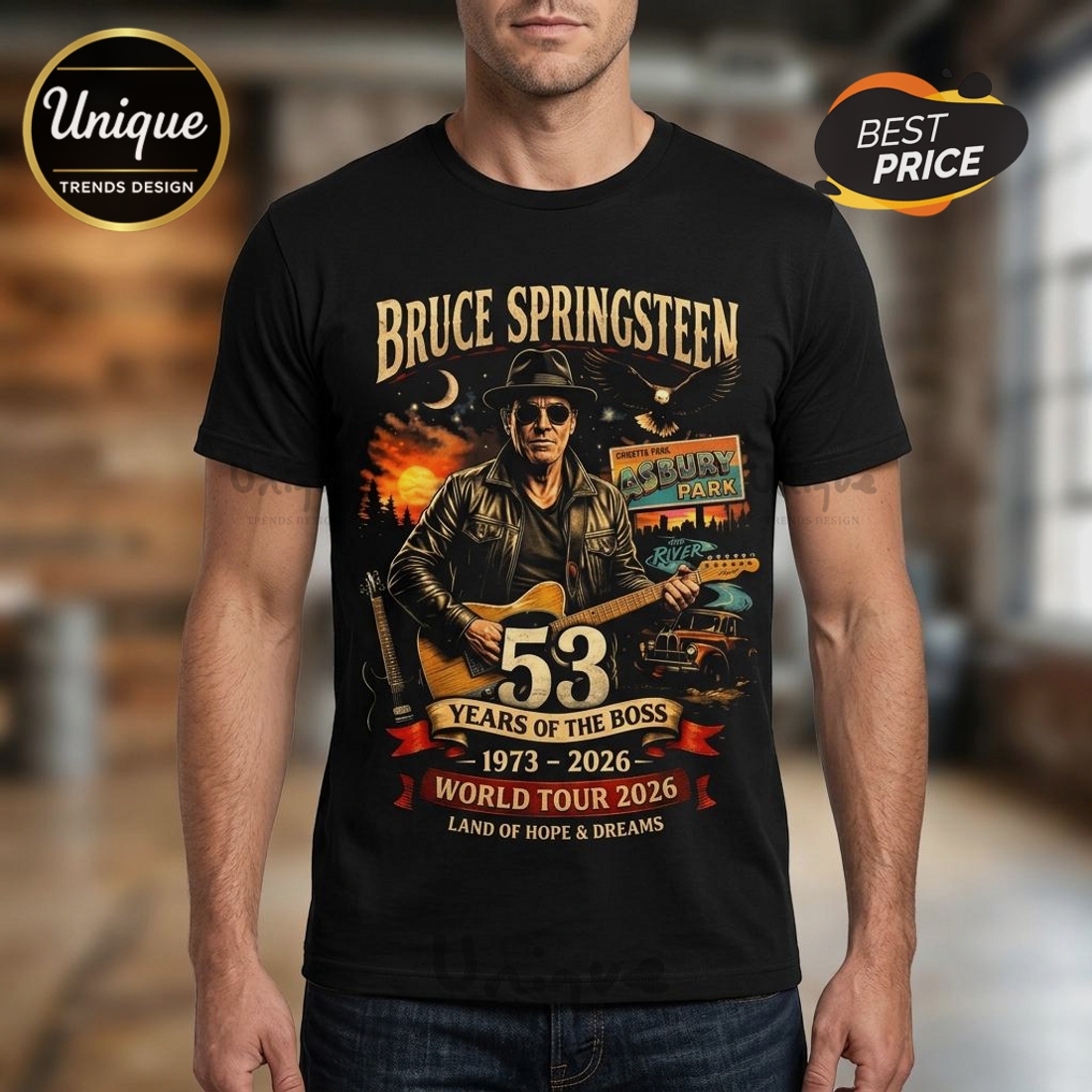 Bruce Springsteen 53 Years Of The Boss World Tour 2026 Graphic T-Shirt Bruce Springsteen 53 Years Of The Boss World Tour 2026 Graphic T-Shirt